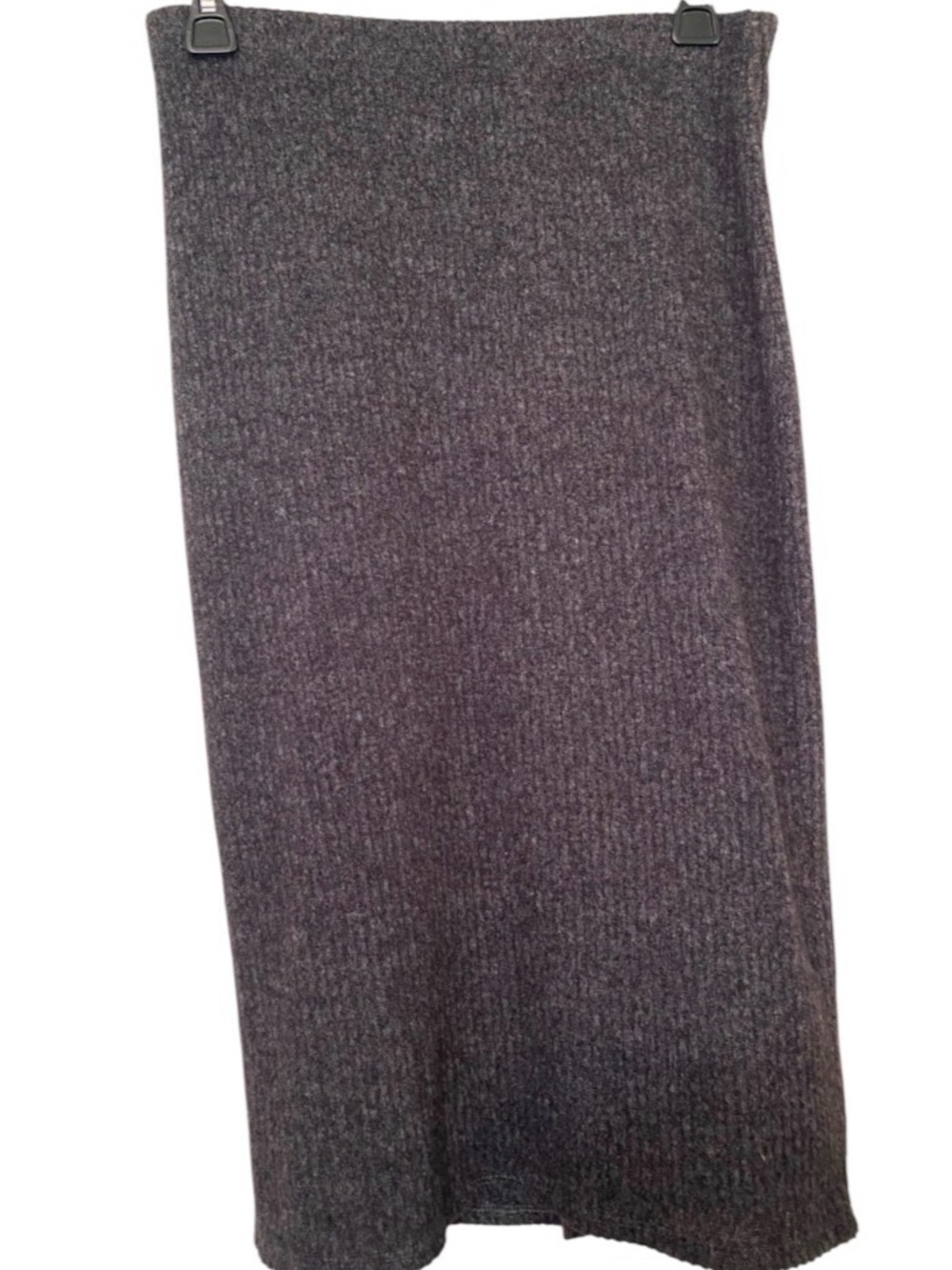 Wet Seal Charcoal Gray Ribbed sweater Knit Pencil Skirt Size Large back slit